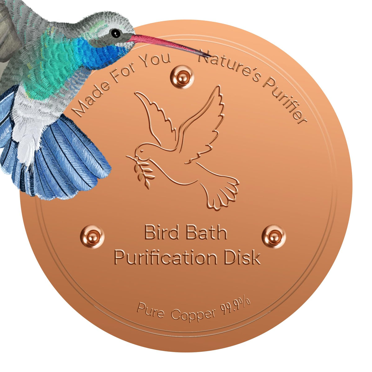 HIGHYEAH copper disc purifier plate keeps bird bath water cleaner for birds.