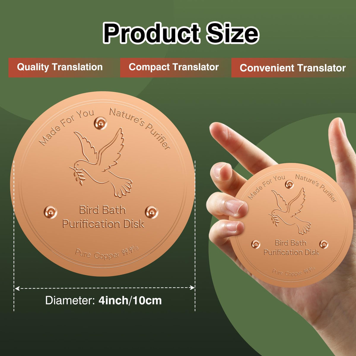 HIGHYEAH three-point support design securely holds the copper disc in place.