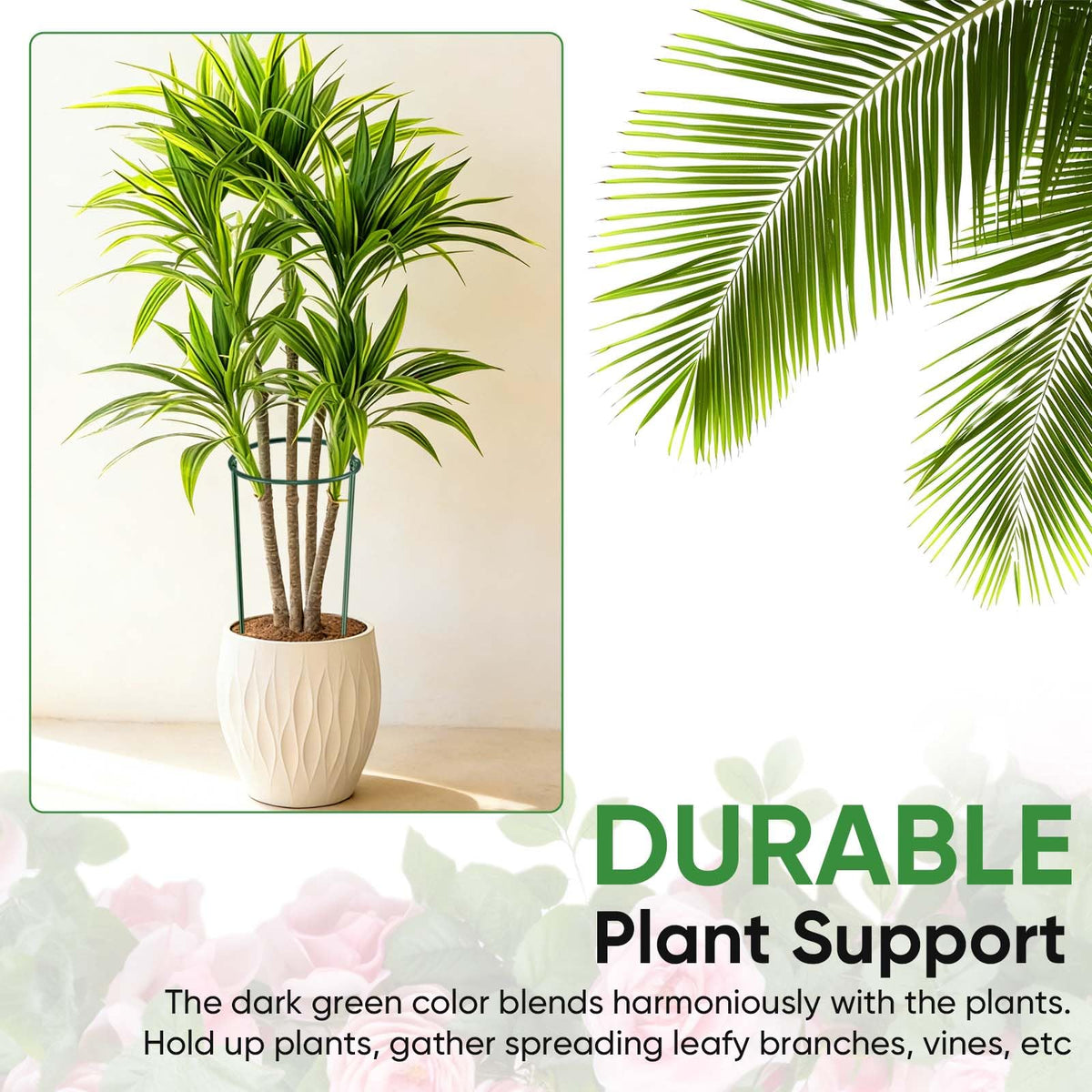 HiGift dark-green stake blends with foliage for unobtrusive garden organization