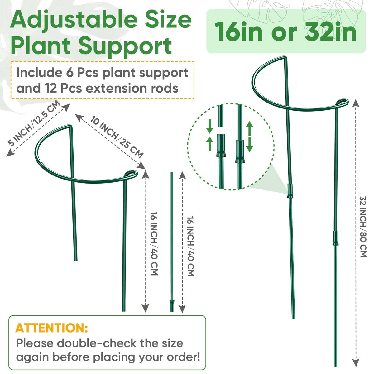 HiGift 16-inch extension tube adds height for heavy blooms and vines.
