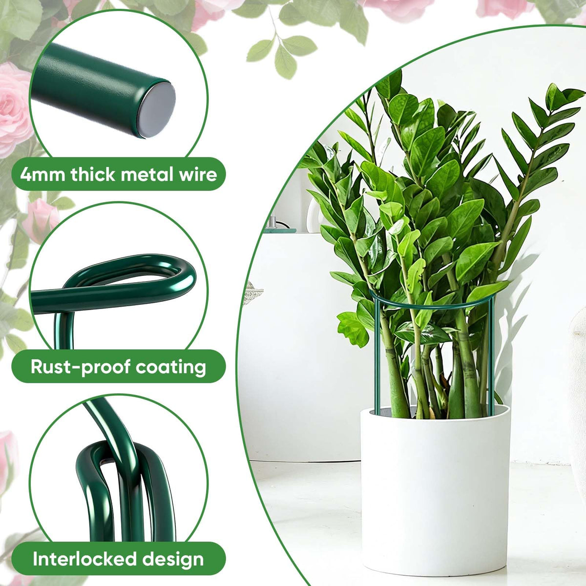 HiGift half-round design keeps plant bases tidy and upright.