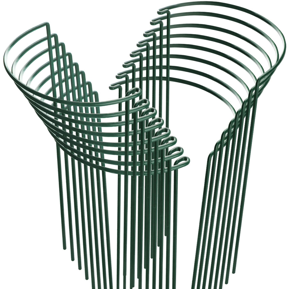 HiGift half-round plant stake supports plants with easy two-piece assembly