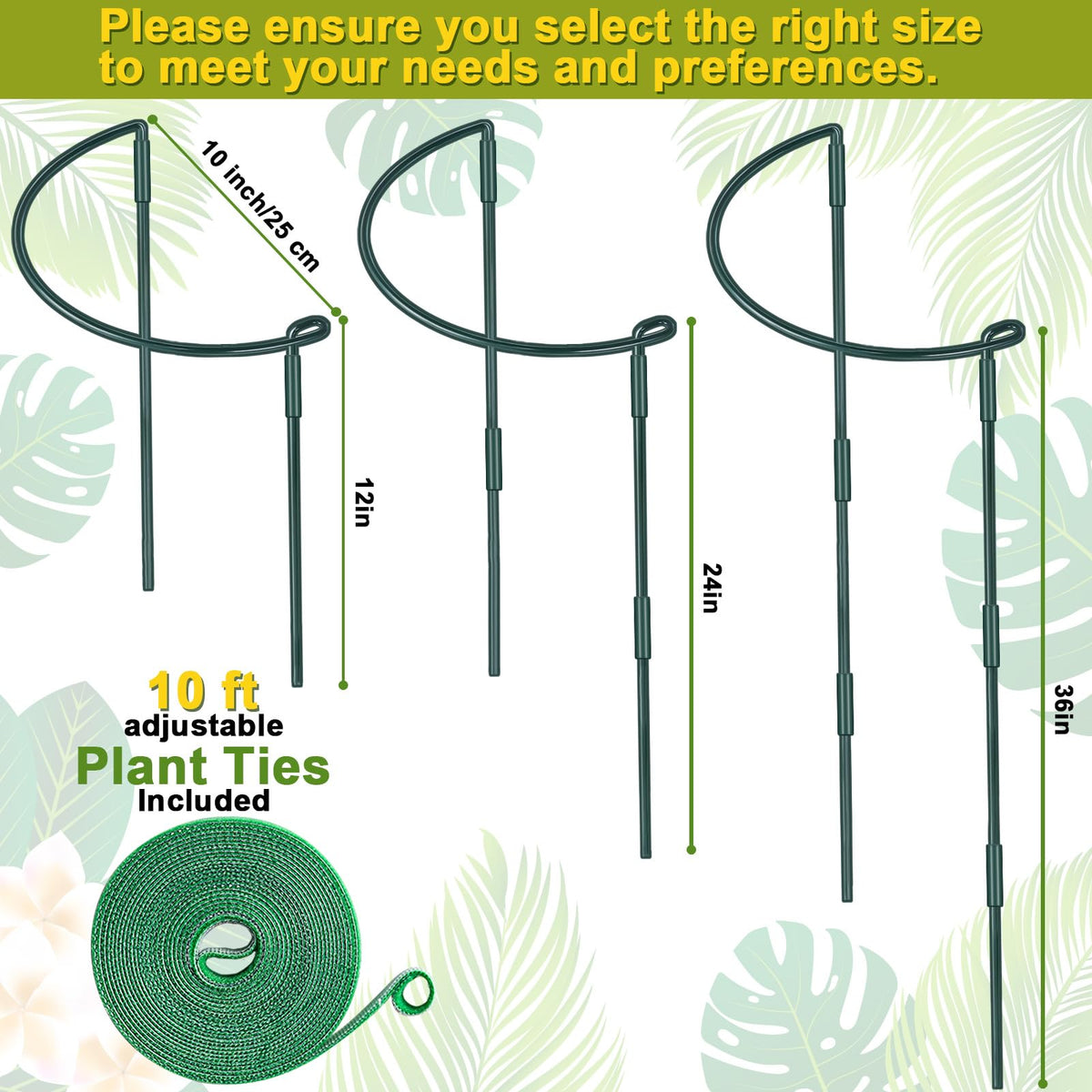 HiGift half-round plant support 24in used on mid-size shrub for stability