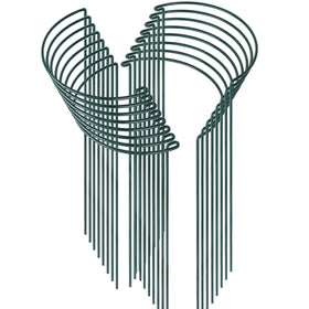 HiGift half-round stake assembly supports tall plants with adjustable spacing