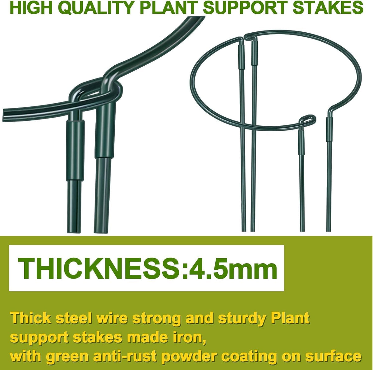 HiGift heavy-duty iron plant cage showing sturdy metal construction