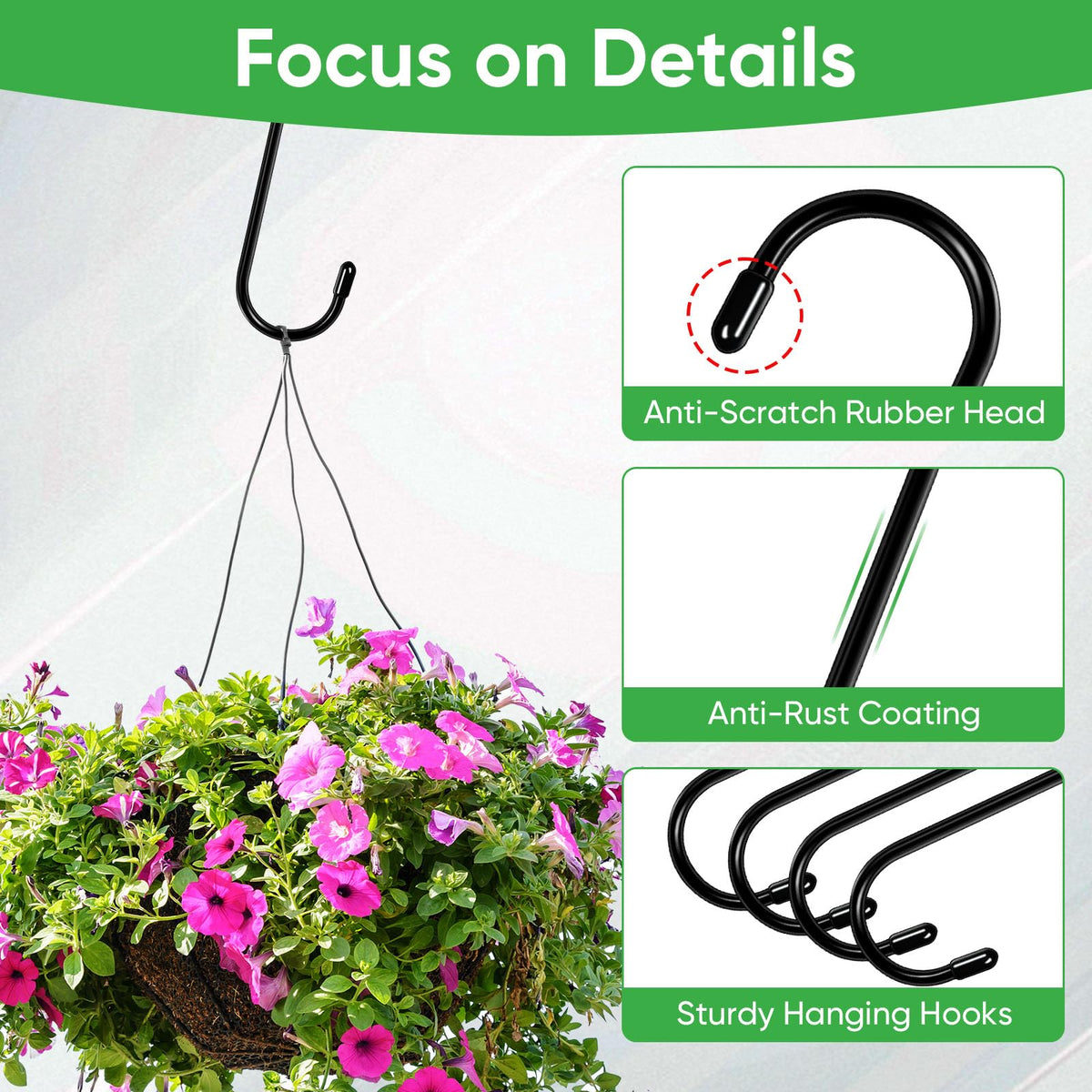 HiGift versatile S hooks for indoor and outdoor use.
