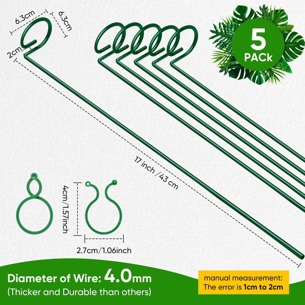 HiGift powder-coated dark green finish blends with foliage.