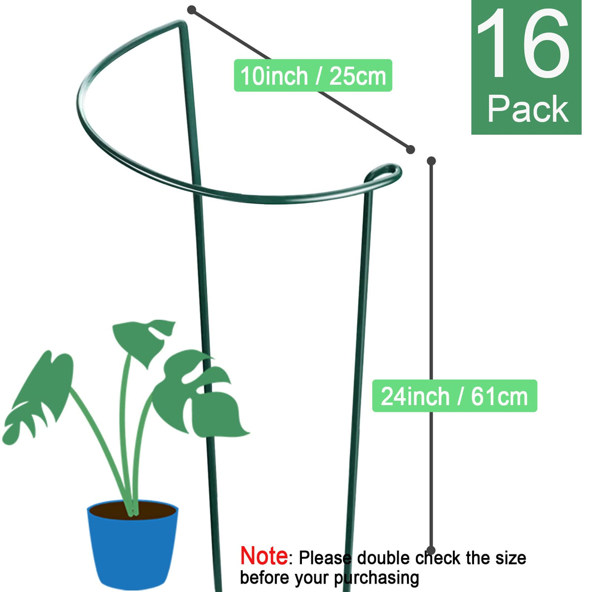 HiGift powder-coated iron stake provides durable garden support in sun and rain