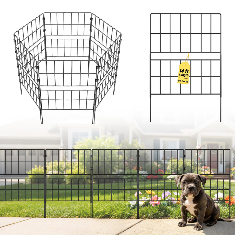 HIHADUUM garden fence panel interlocking design for quick, sturdy setup.