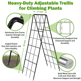 HIHADUUM heavy-duty metal trellis ready for quick setup and reliable support.