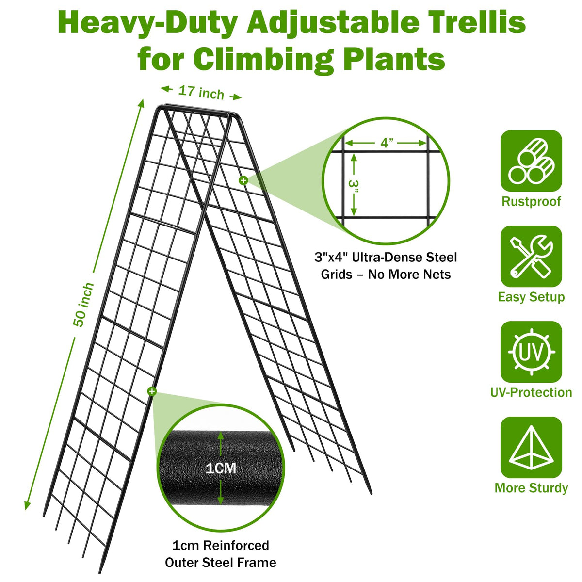 HIHADUUM dense-grid A-frame demonstrates strong weight distribution for heavy plants.