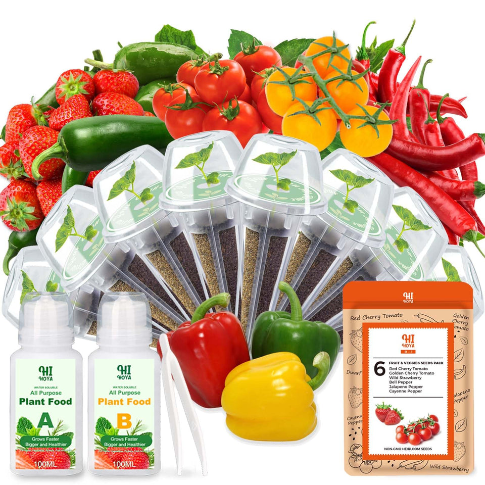 HiHOYA 8-pack seed pod kit with grow sponges supports steady hydroponic germination.