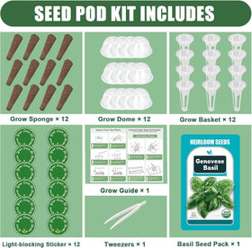 HiHOYA Genovese basil seeds in pack for fresh home-grown herbs.