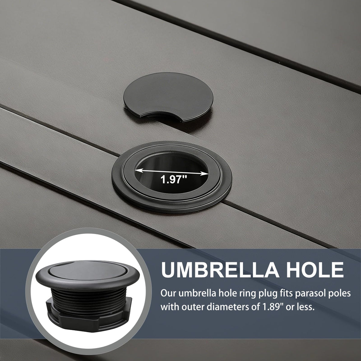 Durable PVC HIJOYPAL hole ring in black for outdoor use
