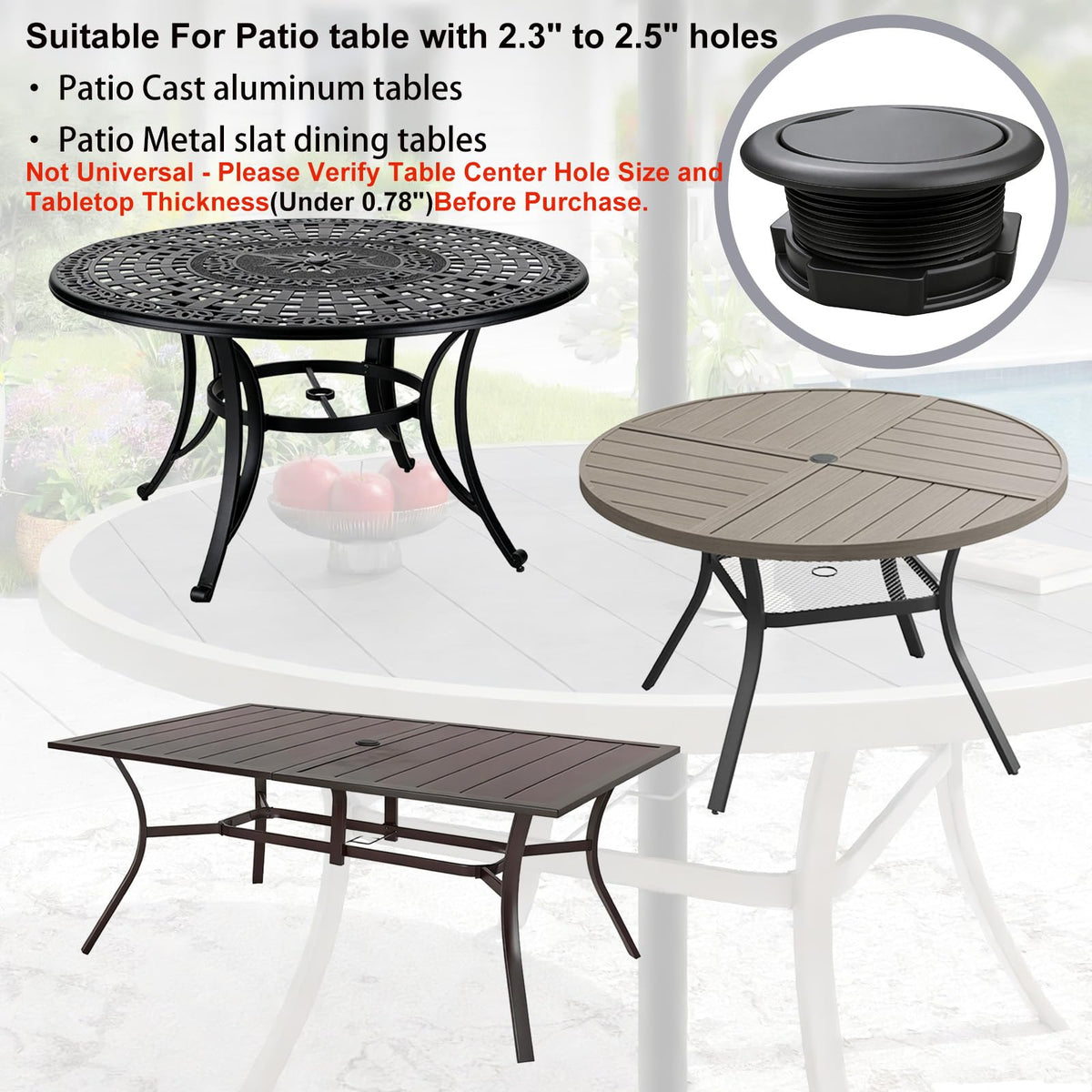 Under-table stabilizing ring from HIJOYPAL ensuring wind stability during meals