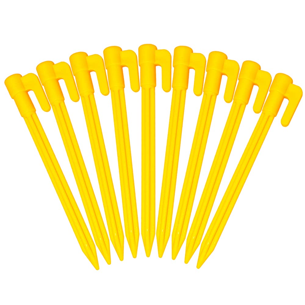 Hikemax yellow landscape stakes secure tarps and edging without rust