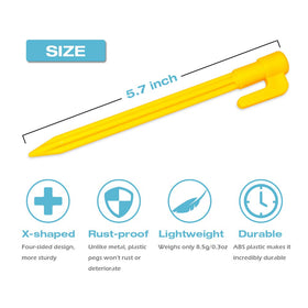 Hikemax camping stakes in yellow increase site visibility during setup