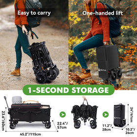 Hikenture wagon all-terrain performance handles sand and grass surfaces smoothly.
