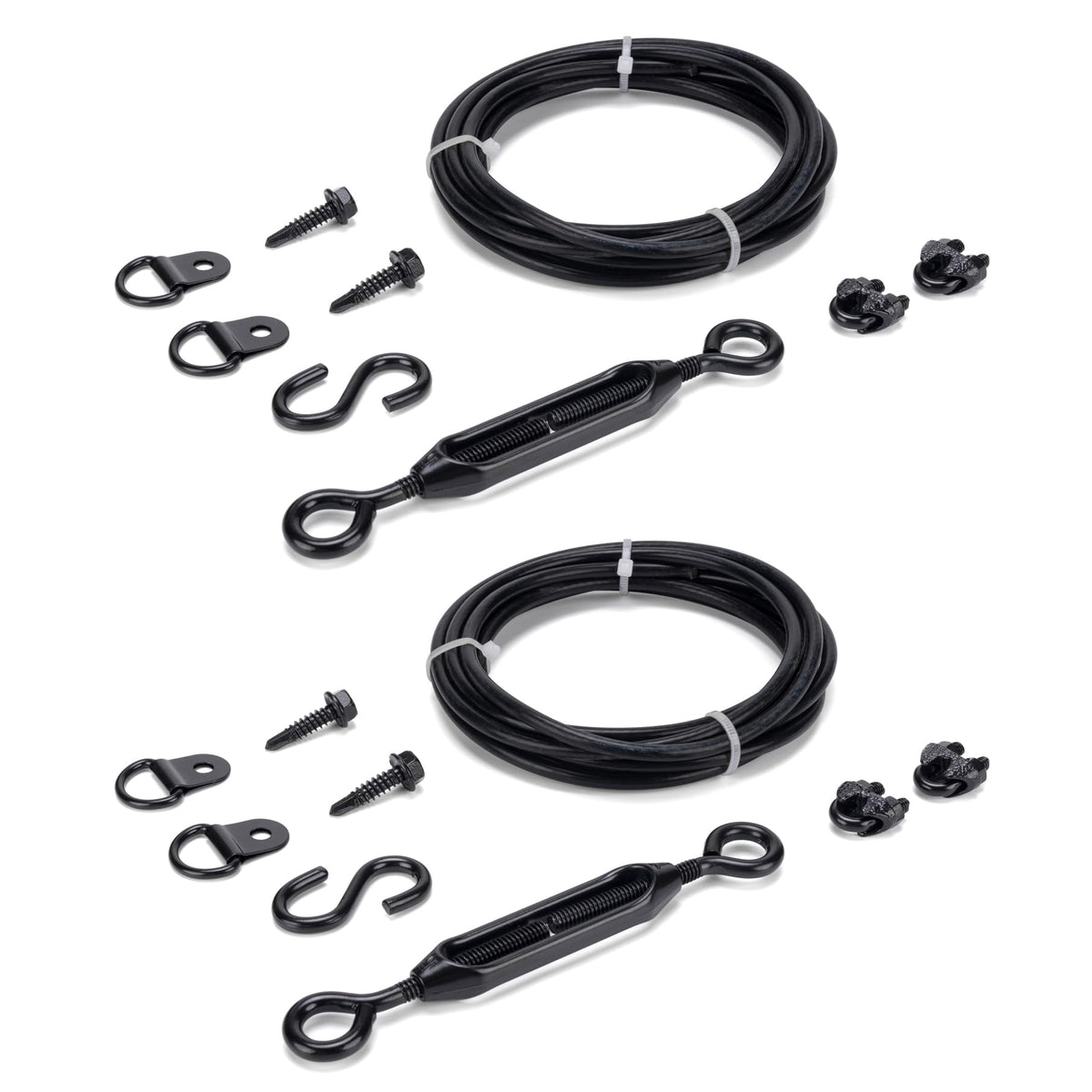 Hillmaster anti-sag gate kit with vinyl-wrapped cable prevents gate sag on outdoor fences.