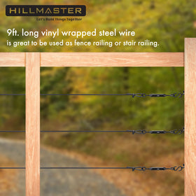Hillmaster 9-foot cables provide strong, corrosion-resistant support for outdoor gates.