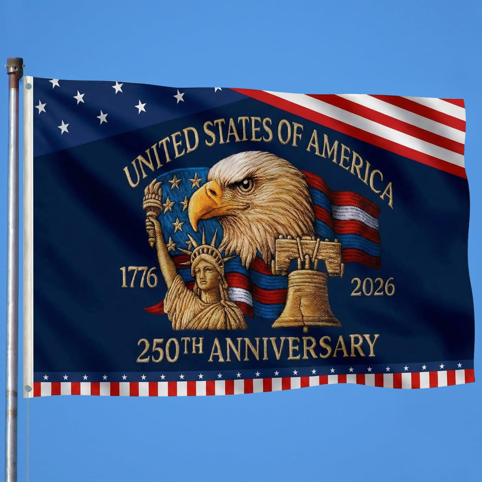 Hillsuren 250th Anniversary Flag with double-sided printing for clear visibility from both sides.