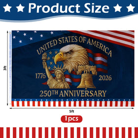 Hillsuren US flag with reinforced grommets for secure outdoor mounting and durability.