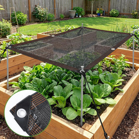 Himake gloves aid safe handling during shade cloth setup.