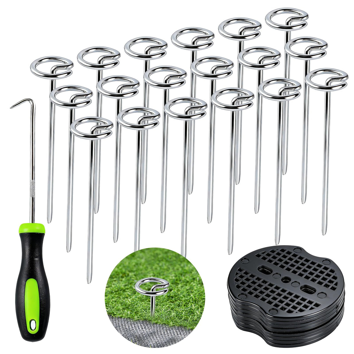 Himake 6-inch landscape pin with round dome top anchors fabric securely.