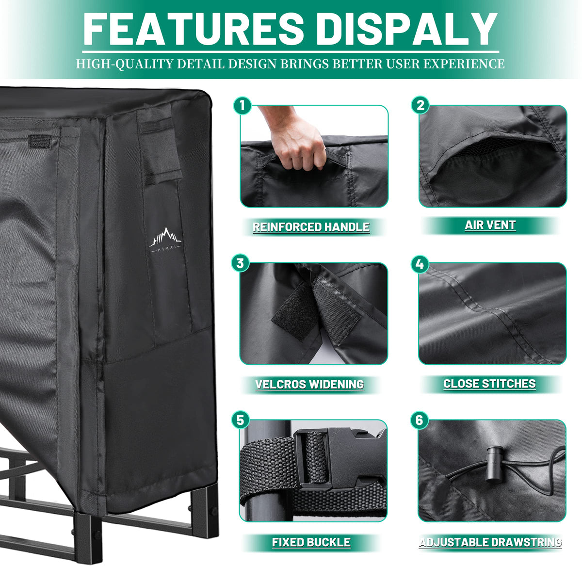 Himal Outdoors Himal 4ft cover Velcro closeup shows secure fit