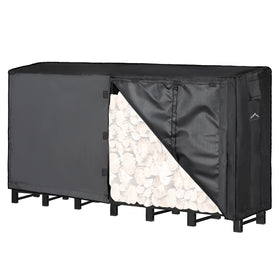 Himal Outdoors 8ft firewood cover on rack guards wood from rain and moisture