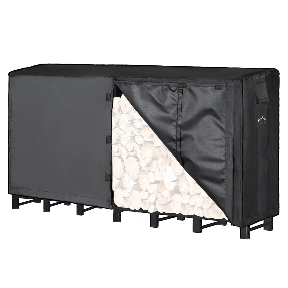 Himal Outdoors 8ft firewood cover on rack guards wood from rain and moisture