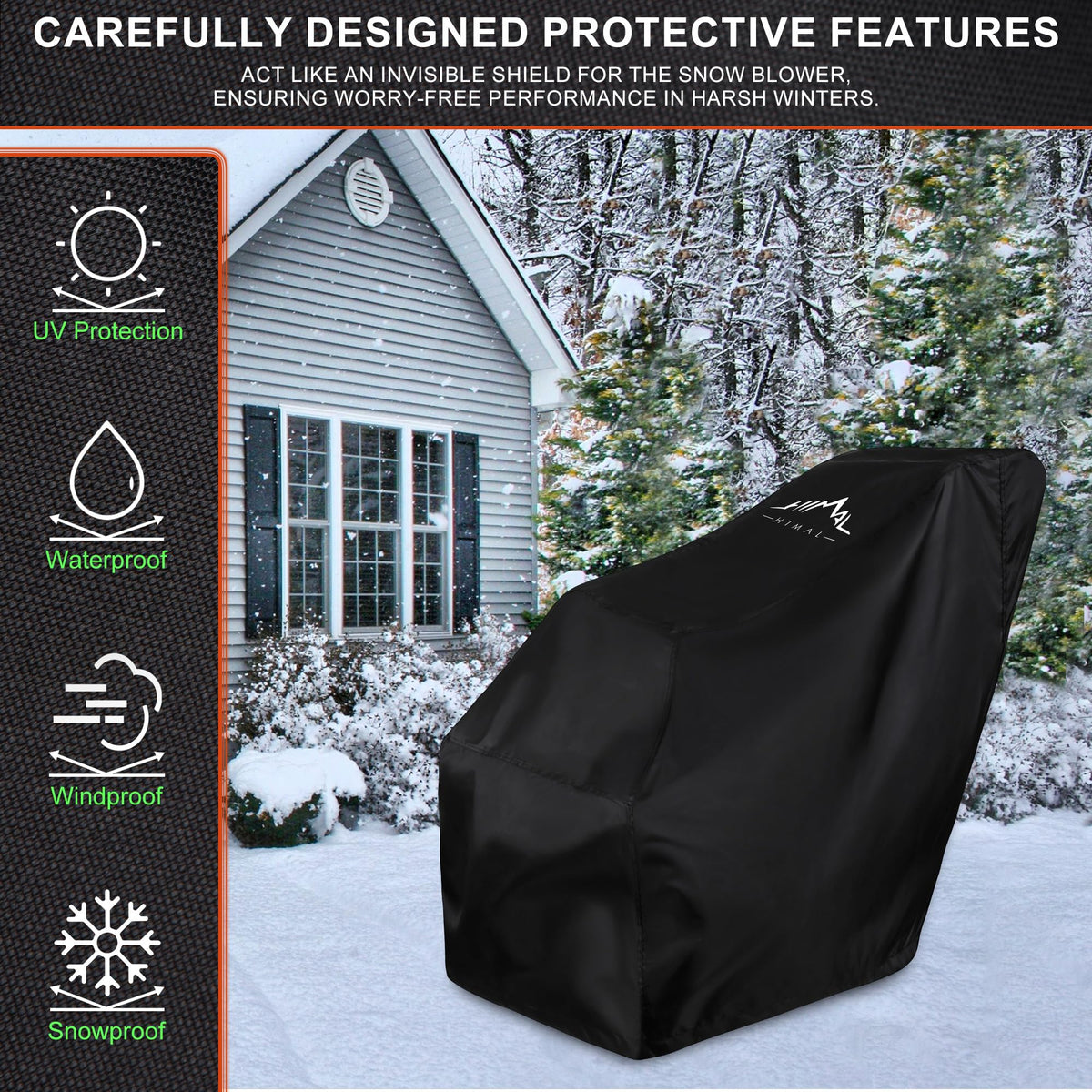 Himal Outdoors bottom elastic feature demonstrating secure fit on blower