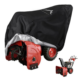 Himal Outdoors snow blower cover on a two-stage machine shielding from rain and snow