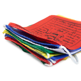 HIMALAYAN BAZAAR Tibetan Prayer Flags 12cm yellow flags add warmth and cheerful energy.