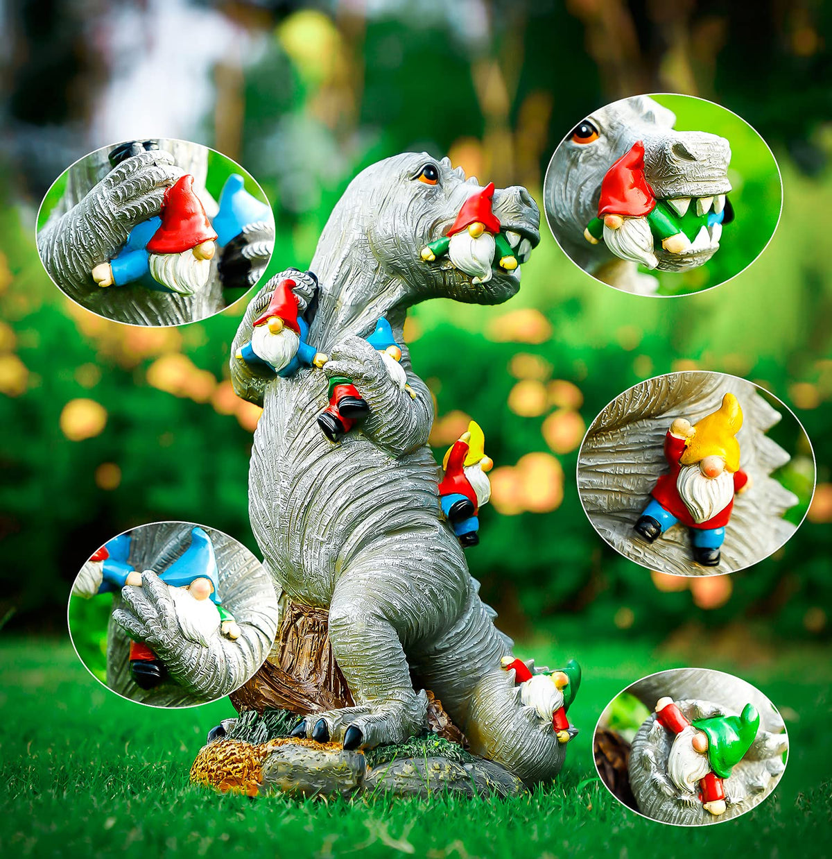 Himaweek 14-inch garden gnome stands tall as yard centerpiece.
