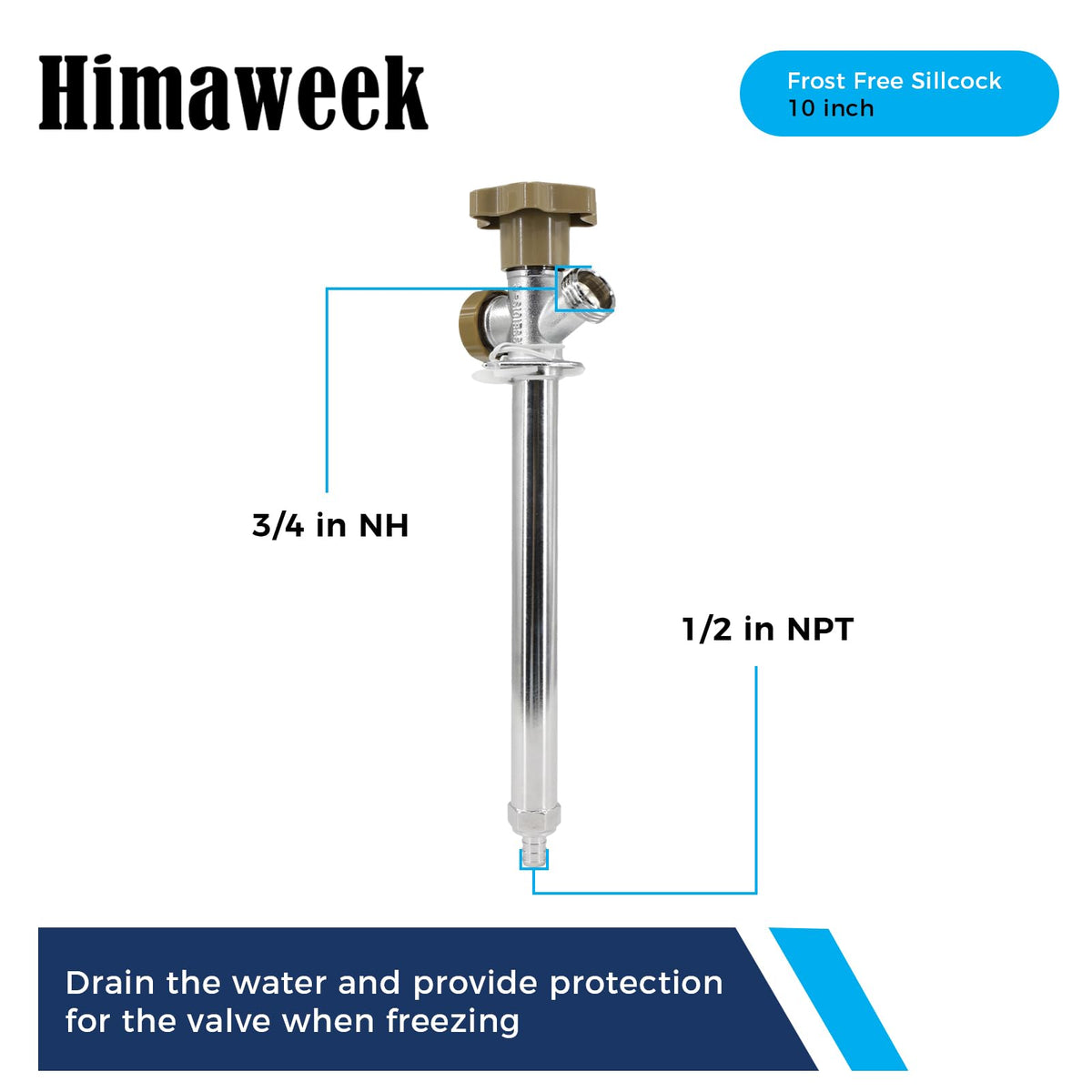 Himaweek chrome-finished outdoor spigot delivers lasting corrosion resistance.