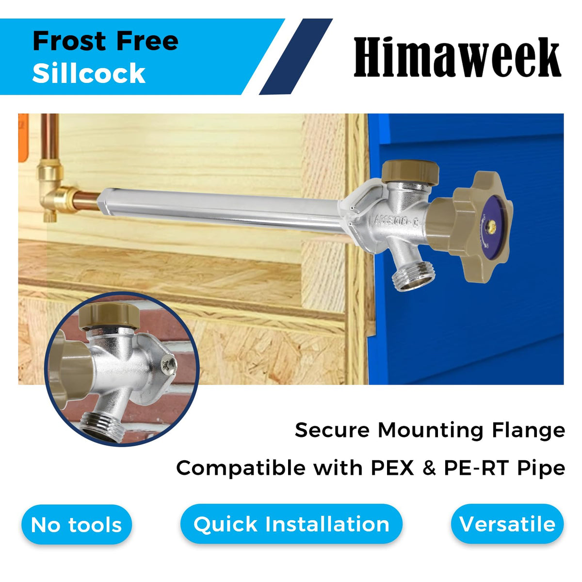 Himaweek mounted exterior faucet installation ready
