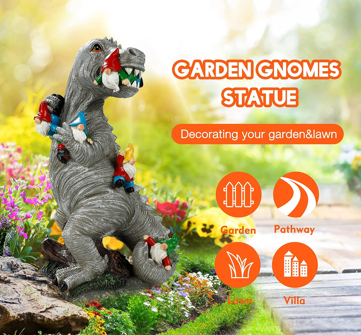 Himaweek resin garden art ensures durable year-round display.