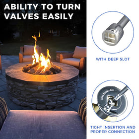 Himaweek universal-fit gas key for outdoor fire pits and fireplaces