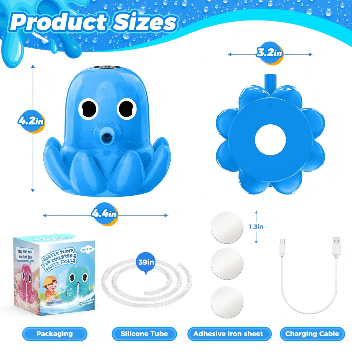 Hinastar water table pump durable materials withstand sun, water, and kids' play.