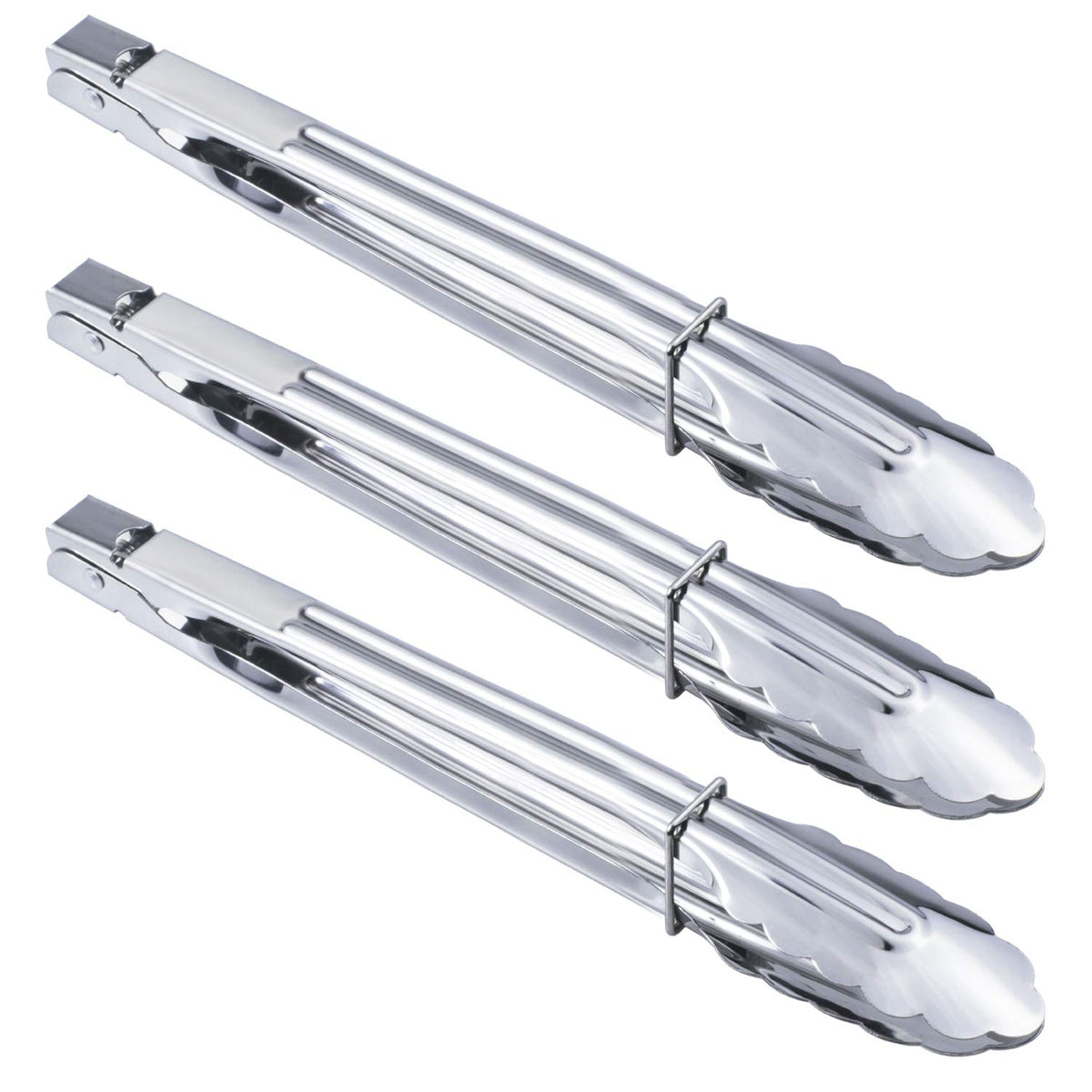 HINMAY 12-inch tongs with open-grip head for precise handling.