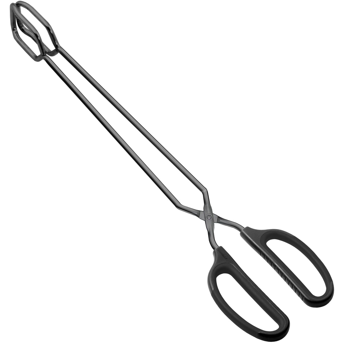 HINMAY 16-inch scissor tongs viewed from the top for easy control while grilling
