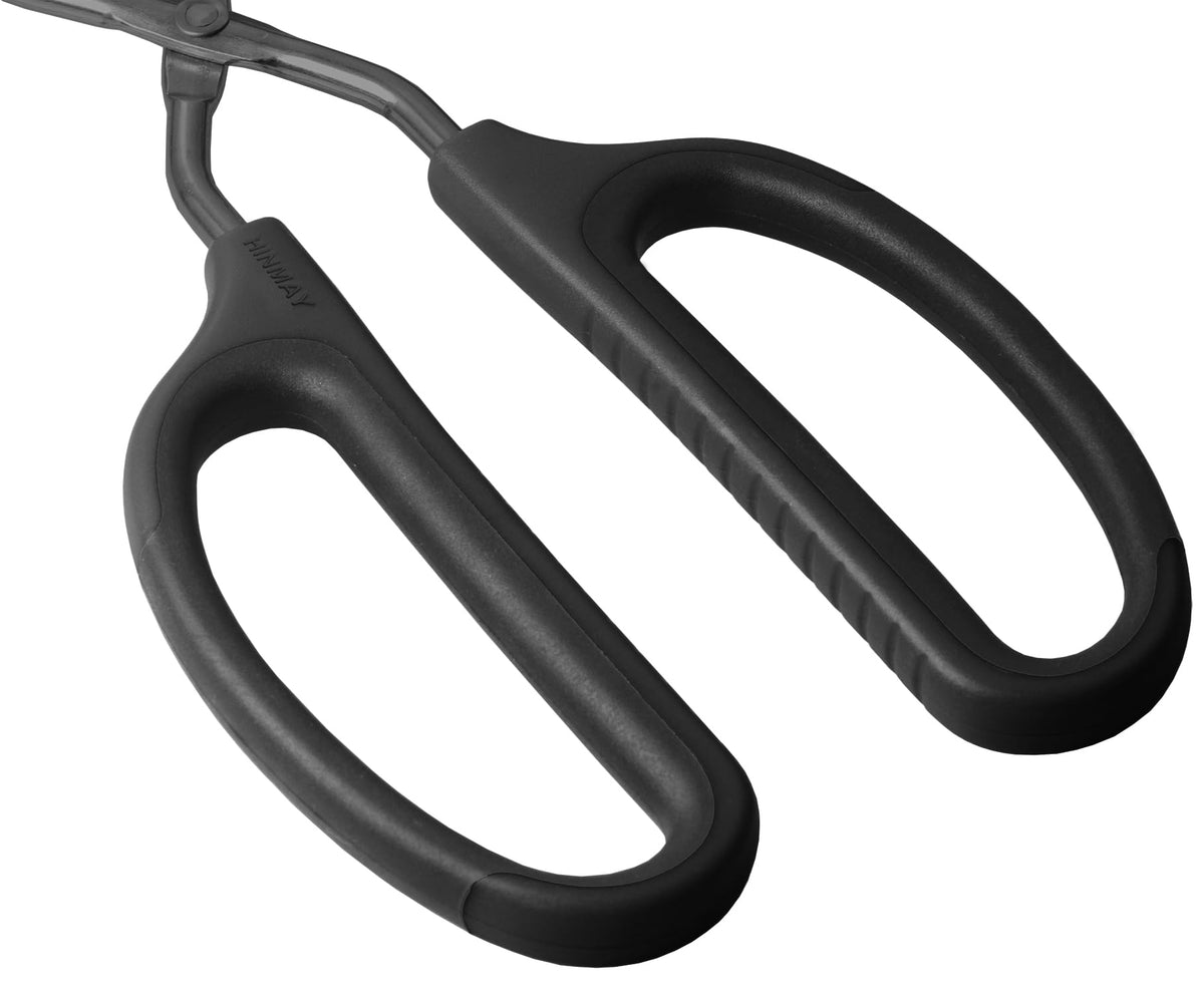 HINMAY extra long tongs prevent slips with cushioned grips during outdoor barbecues