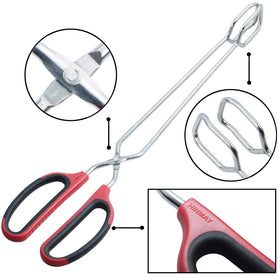 HINMAY 16-inch tongs with silicone grip handle for comfortable use