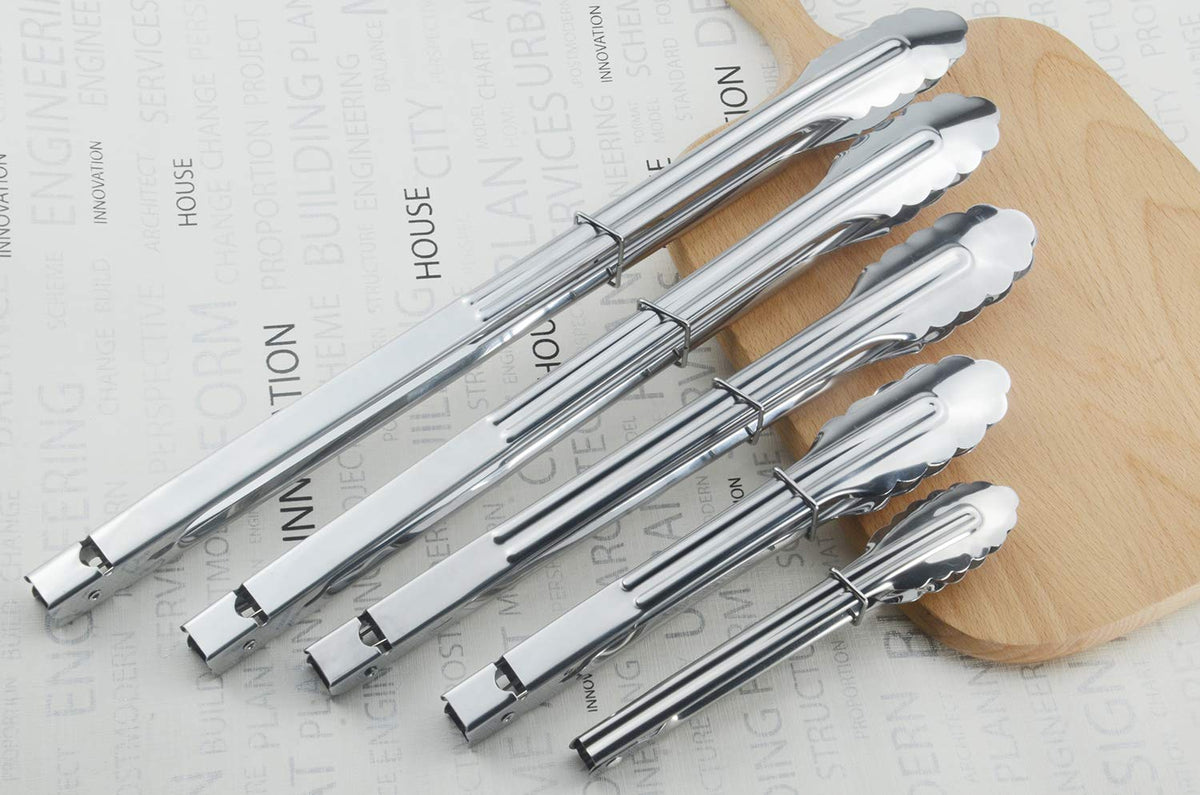 HINMAY durable, food-grade tongs ideal for kitchen and barbecue tasks.