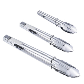 HINMAY 7-inch stainless steel tongs for precise flipping and serving.