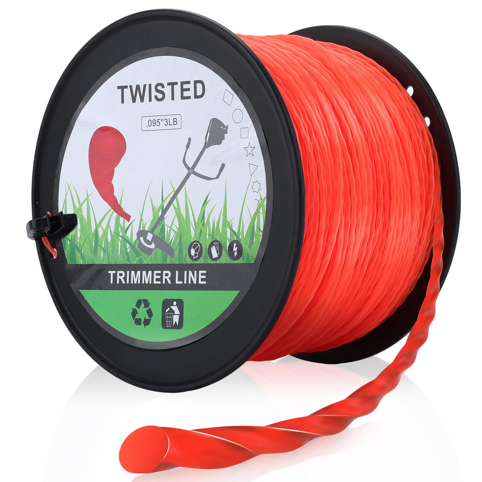Hipa 0.095-inch orange spool trimmer line ready for heavy-duty use