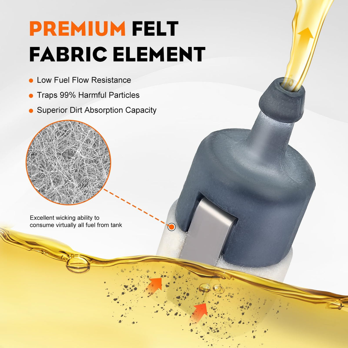 Hipa 125-527 fuel filter for Echo PE200 edger helps reduce fuel misfires