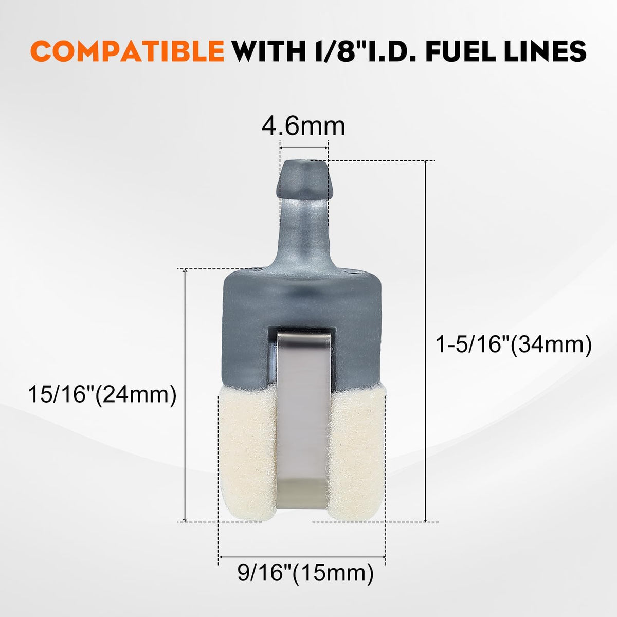 Hipa 125-527 fuel filter for Echo HC151 hedge trimmer supports efficient starts