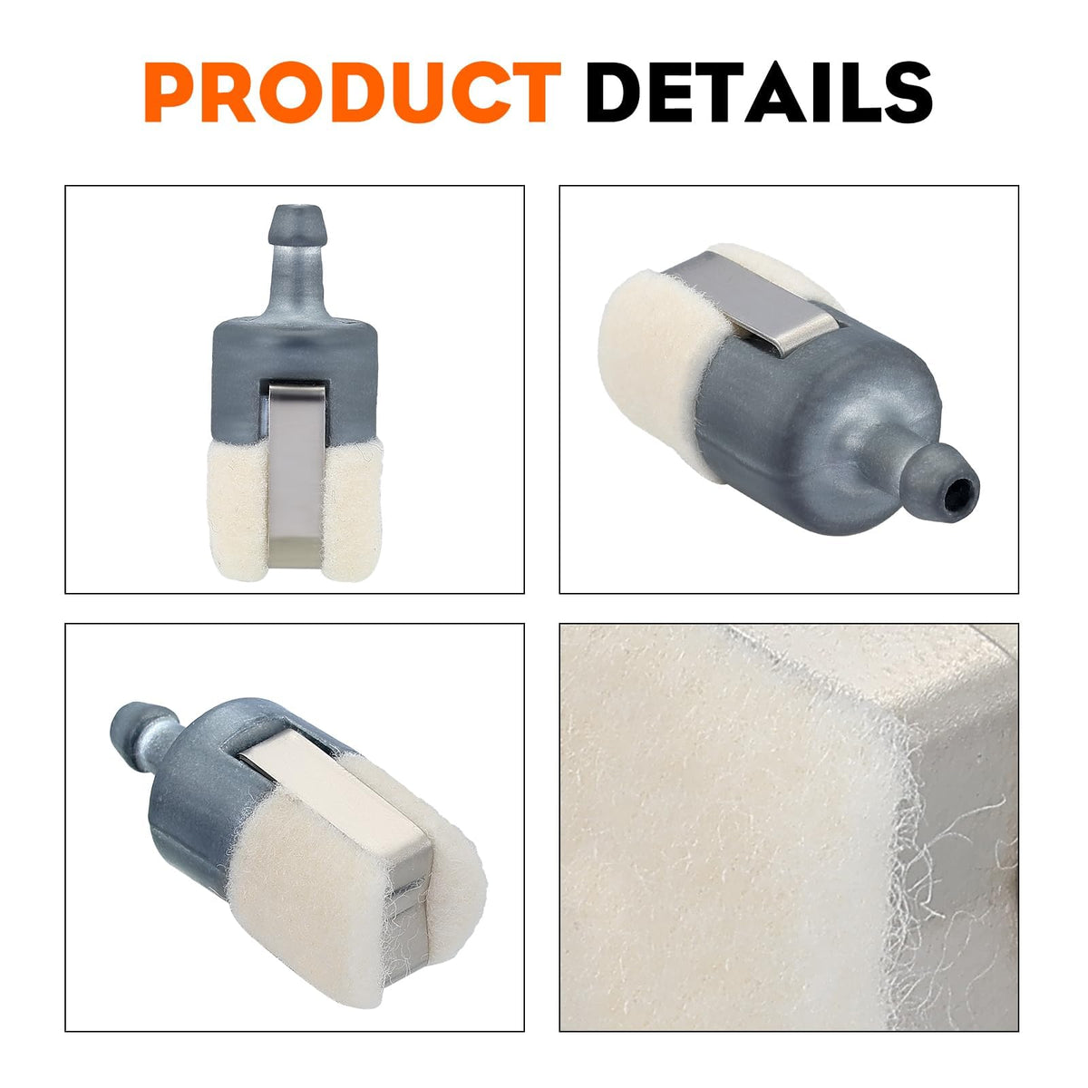 Hipa 125-527 fuel filter for Echo PPF235ES pole pruner ensures clean fueling